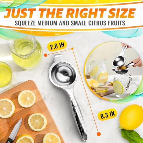 Stainless Steel Lemon Squeezer - 8.3 Inch Manual Citrus Juicer