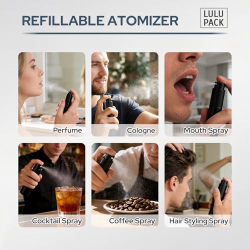 Fusupak Perfume Atomizer Travel Bottle Refillable: Cologne Sprayer Portable for Men - Mini Spray Empty for Refill - 8ml Small Size Blue