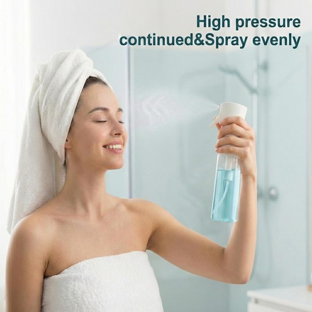 Mutaomay Continuous Spray Bottles,Spray Bottle for Hair&Water Spray Bottle for Travel Essentials, Multi-Use ，Beauty， Care, Makeup, Hydration & Pet Grooming-200ml