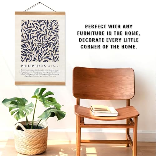 Inspirational Bible Verse Wall Art with Frame | 12x16 Canvas Decor
