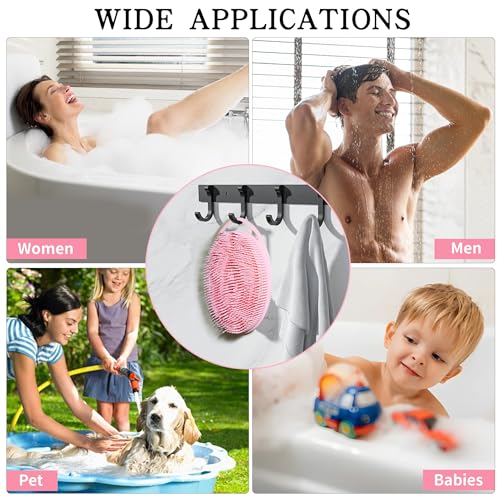 2 Pack Silicone Body Scrubber – Gentle Exfoliating Shower Brush