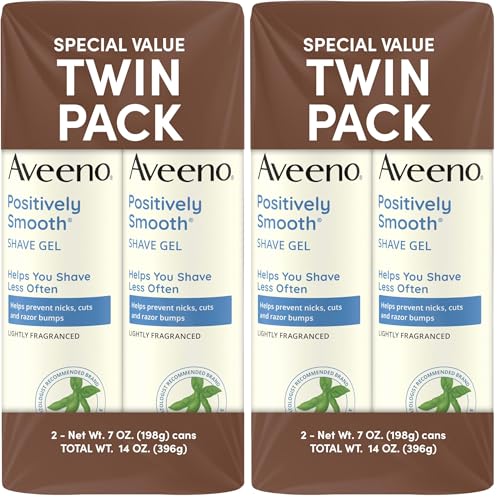 Aveeno Positively Smooth Shave Gel 7 oz Twin Pack - Moisturizing & Soothe