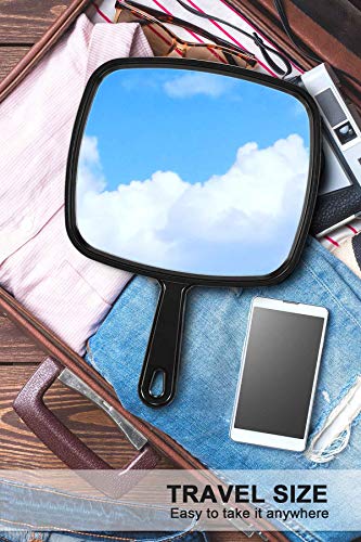 MIRRORNOVA Large Handheld Mirror with Handle, 12.4" x 9" Black Makeup Mirror