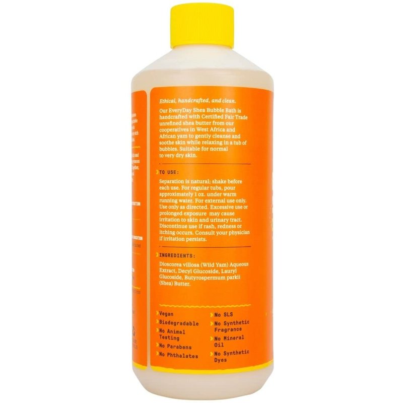 Alaffia Everyday Shea Bubble Bath, Soothing Support for Deep Relaxation and Soft Moisturized Skin, Made with Fair Trade Shea Butter, Cruelty Free, No Parabens, Vegan, Unscented, 2 Pack - 16 Fl Oz Ea