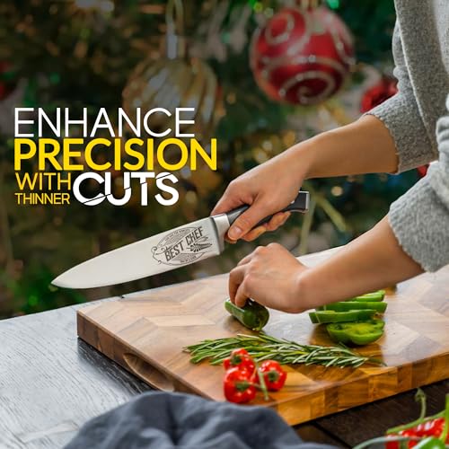 Engraved Chef Knife - 8" Stainless Steel with Pakkawood Handle - Perfect Gift for Chefs