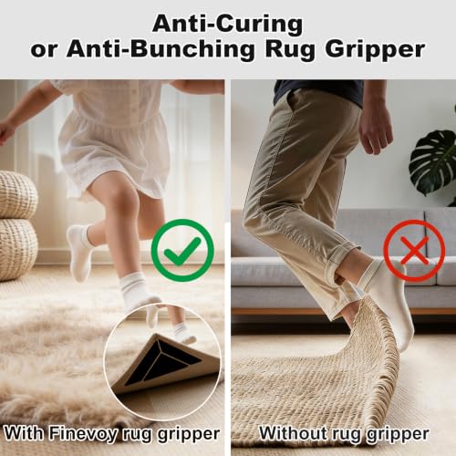 Finevoy 14PCS Non-Slip Rug Grippers for Hardwood Floors