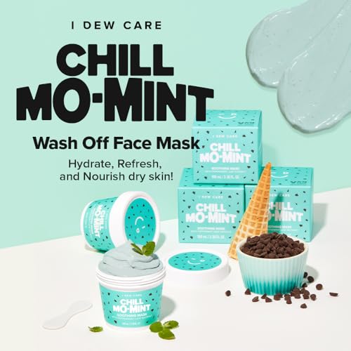 I DEW CARE Chill Mo-Mint Wash Off Face Mask - 3.38 Oz Soothing Mint Mask