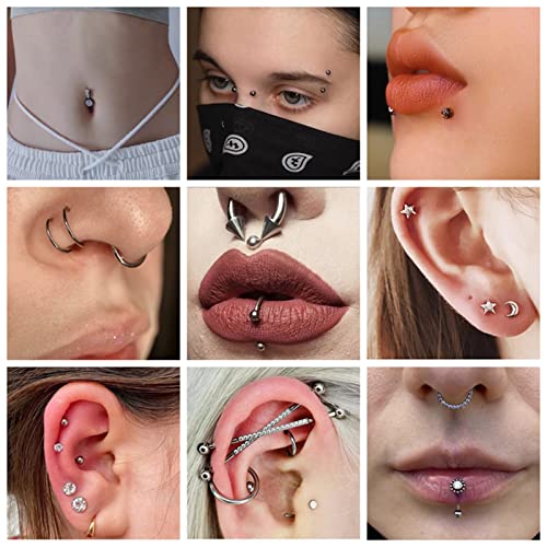 Lyuxzad 50Pcs Mixed Ear Nose Piercing Catheters - 12G to 20G