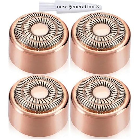 Replacement Heads New Generation 3 for Finishing Touch Flawless Facial Hair Remover Ring Light,New Version Replacement Blades for Women,18K Gold-Plated Rose Gold for Flawless