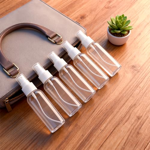 TSA Approved Travel Spray Bottles - 5 Pack, 3.4 oz Clear Plastic