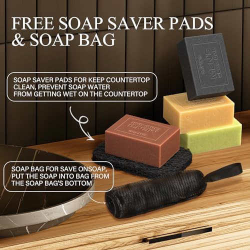 SHVYOG Handmade Men's Soap 4-Pack - Exfoliating & Moisturizing