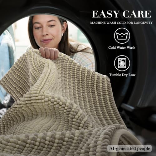Chenille Bath Mat 17x24 - Extra Soft, Non-Slip, Quick Dry