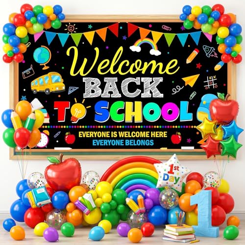 Welcome Back to School Banner - Colorful Classroom Decoration (6 x 3.6 ft)