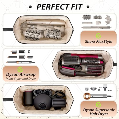 Quilted Travel Bag for Shark FlexStyle & Dyson Airwrap - Black