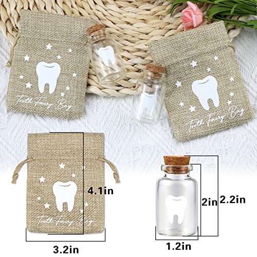 Tooth Fairy Bag Set with Glass Bottles - Kids Keepsake Gift