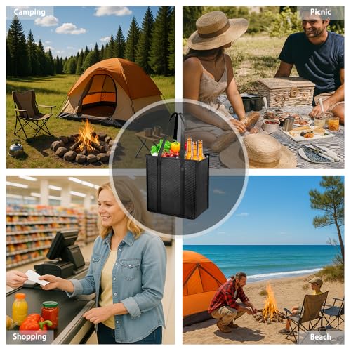 18L Insulated Grocery Bags - 2-Pack Reusable Cooler Totes