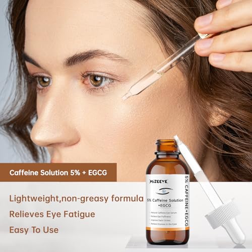 MIZEEYE Caffeine Eye Serum 5% + EGCG for Dark Circles & Puffiness, 30ML, Pack of 2