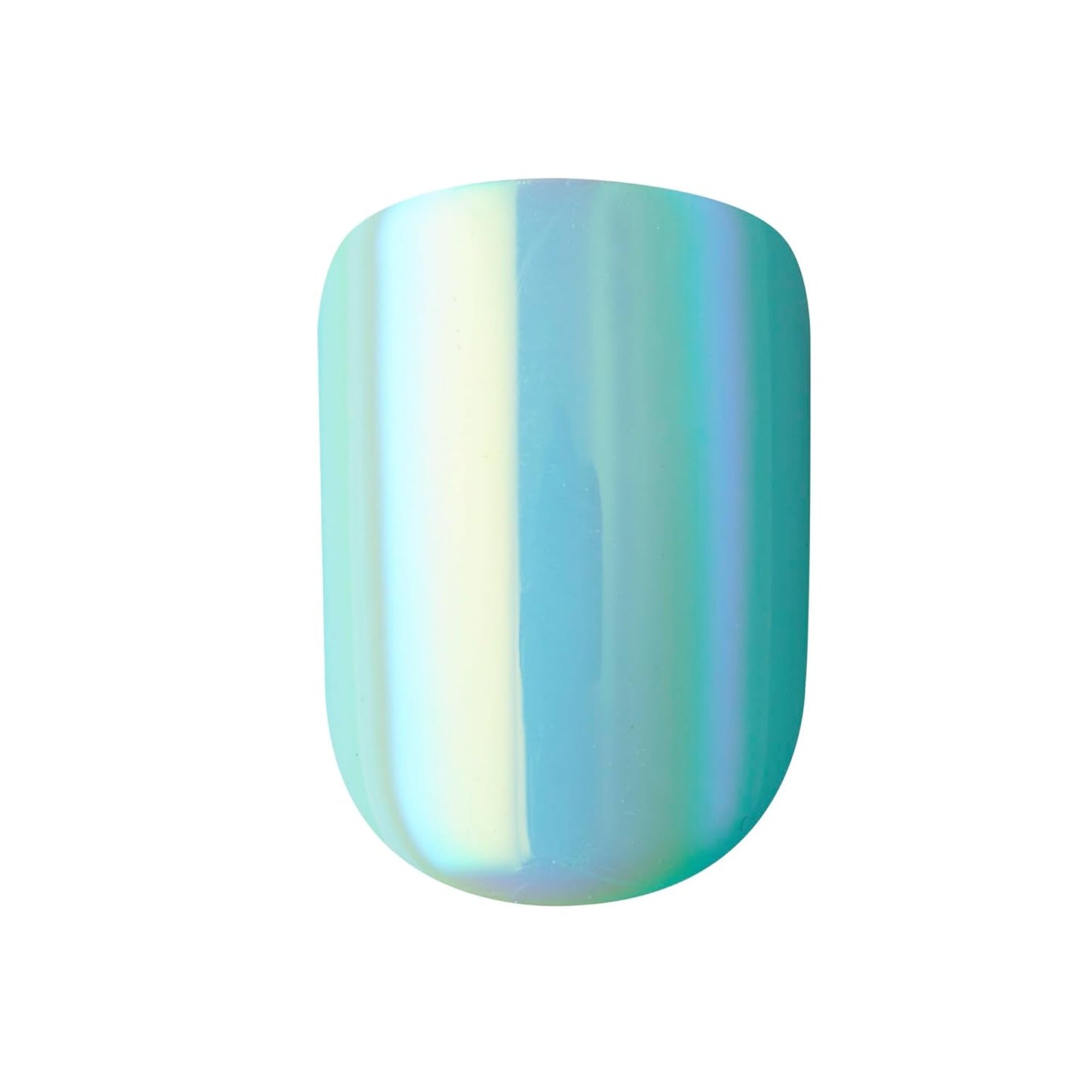 Kiss Impress No Glue Mani Press-On Nails - 'Rain Check' Blue Squoval Design | Short Size, 30 Nails & Accessories