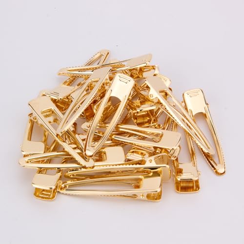 2.6 Inch Metal Single Prong Hair Clips - 20 Pack DIY Hair Styling Barrettes