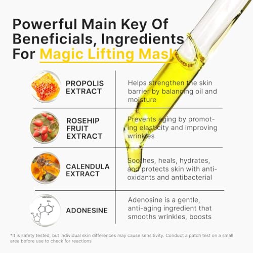 Korean Face Lift Serum Mask with Hyaluronic Acid & Peptides - Anti-Aging Skin Care