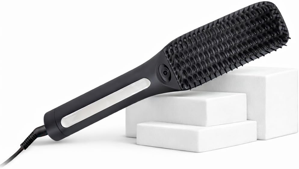 Speedy Precision Hair Straightener Brush - Sleek Hair in Minutes | LED Display 170-430°F, Curved Design for Comfort