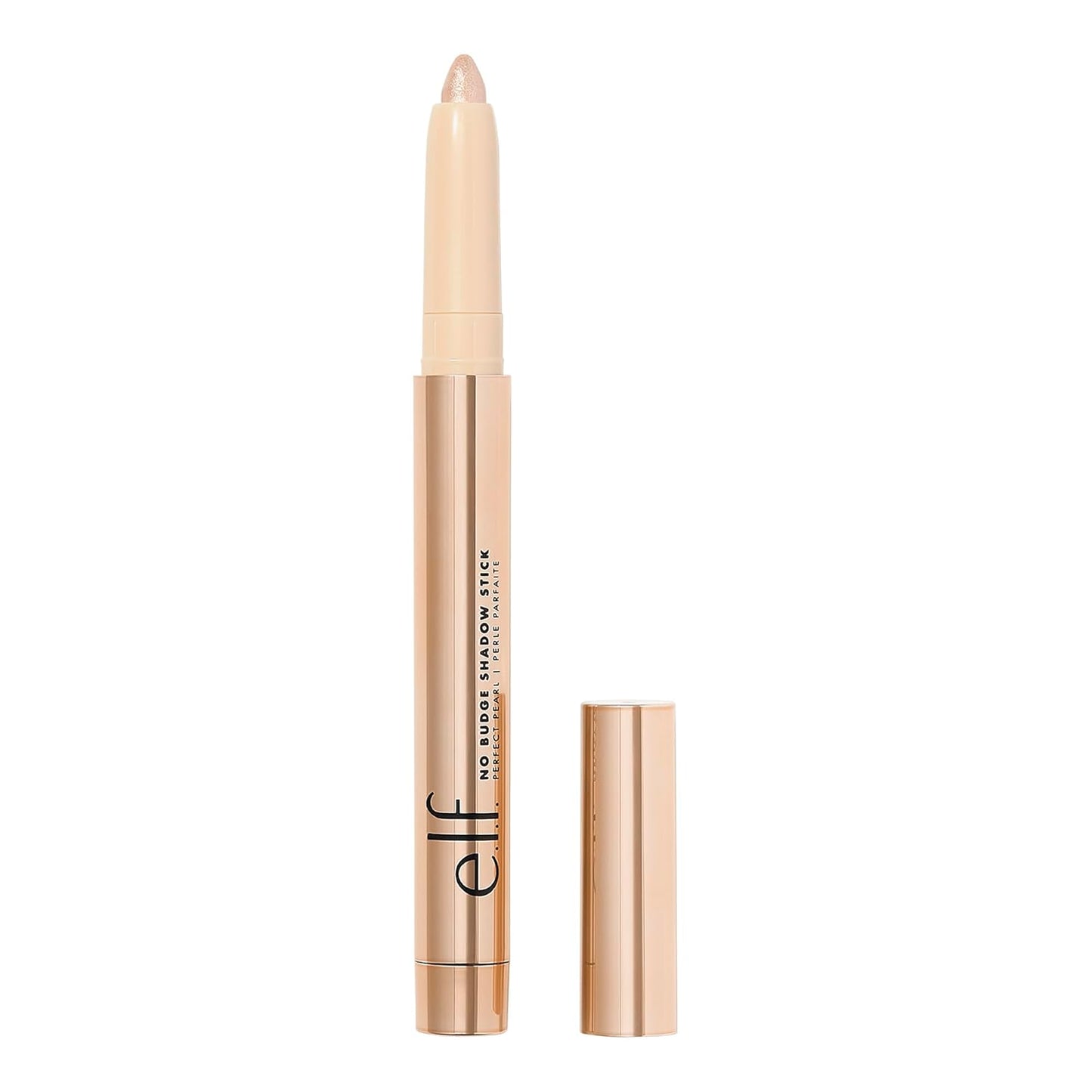 e.l.f. No Budge Shadow Stick - Long-Lasting Cream Eyeshadow in Rose Quartz | High-Pigment Metallic Finish, Vegan & Cruelty-Free