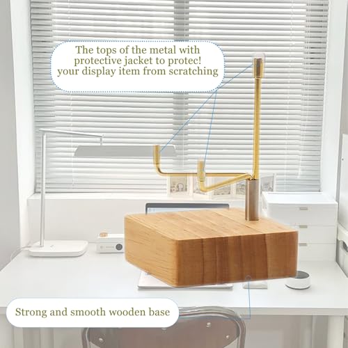 4 Adjustable Wooden Display Stands for Crystals & Collectibles