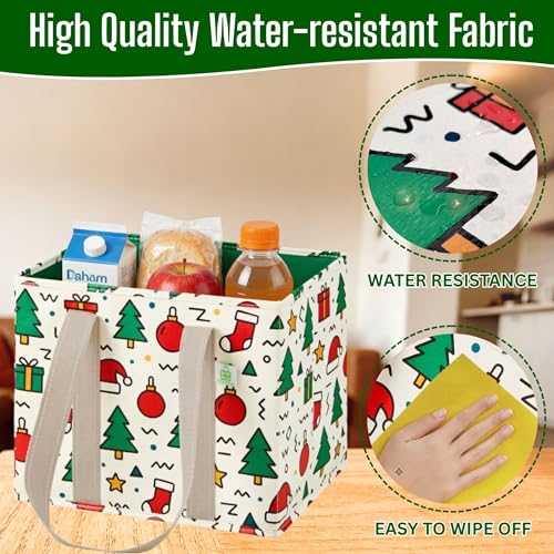 VENO Heavy Duty Reusable Grocery Shopping Bags - 3 Pack, Water Resistant Utility Tote