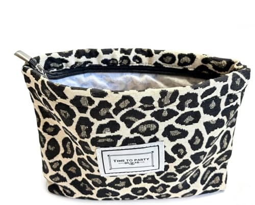 COOLOME Leopard Makeup Bag - Small Pouch, Zippered Cosmetic Organizer for Women