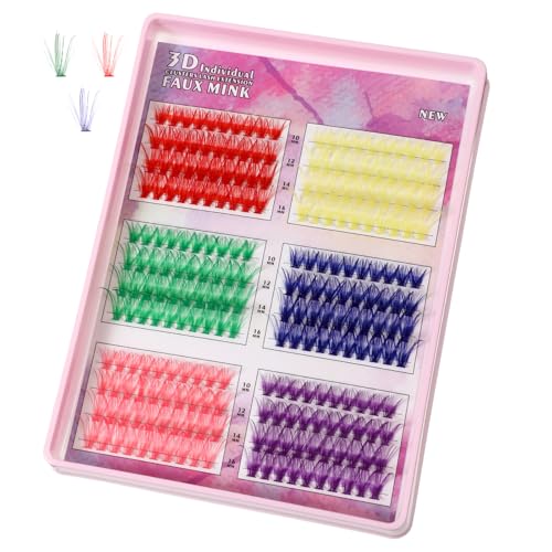 240 Pcs Colored Lash Clusters - 3D Faux Mink Eyelashes