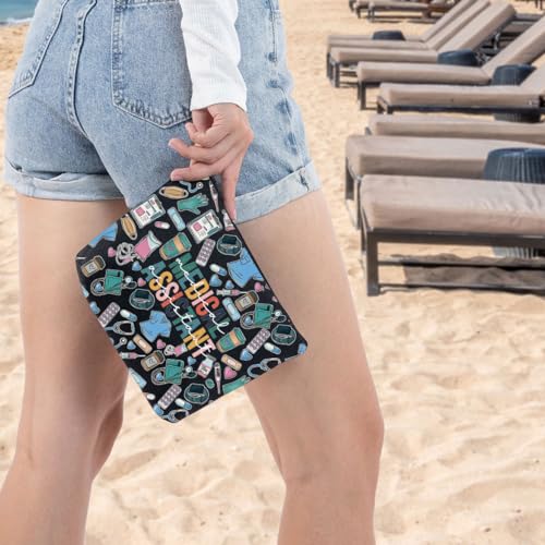 Medical Assistant Makeup Bag - Durable Waterproof Canvas Cosmetic Pouch