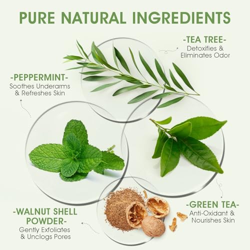 VOERUY Armpit Detox Scrub with Tea Tree & Mint for Odor Control & Exfoliation
