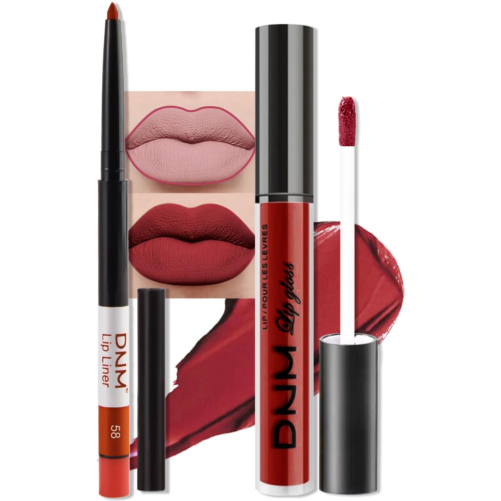 Medium Brown Beige Lip Liner & Matte Lipstick Set - Vegan, Long-Lasting, Waterproof | 2 Pcs