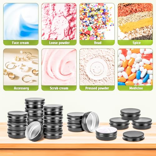 MotBach 30-Pack 2oz Aluminum Tin Jars with Screw Lids for Cosmetics & DIY