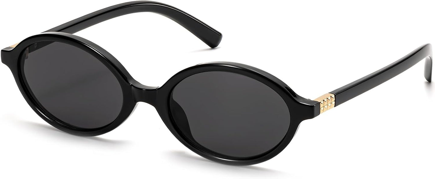 Retro Oval Sunglasses for Women - Vintage 90s Y2K Trendy Designer Eyewear | UV Protection
