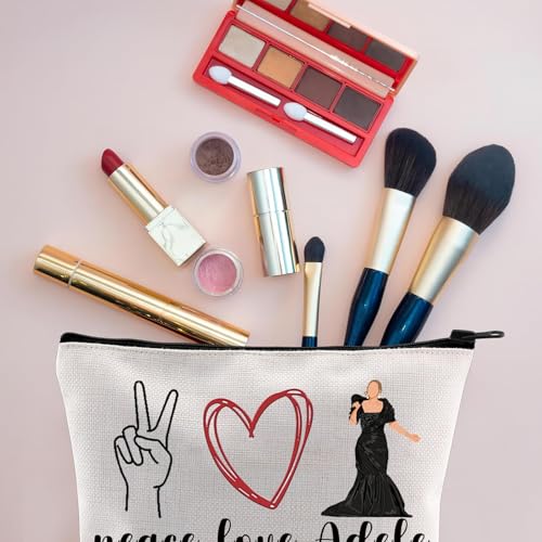Adele Singer Canvas Makeup Bag - Durable Travel Cosmetic Organizer