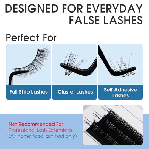 Stainless Steel Lash Tweezers for DIY Cluster Lashes - Curved Tip