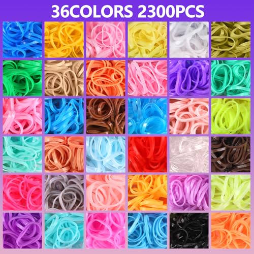 Teenitor 36 Colors Hair Elastics Set 2300pcs with Styling Tools & Accessories