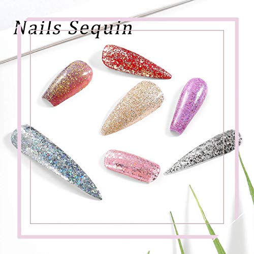 Sethexy 12-Color Holographic Glitter Powder for Nail Art (A)