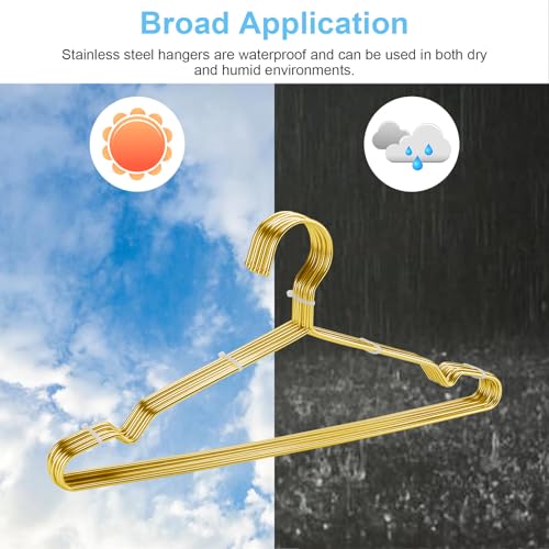 Heavy Duty Stainless Steel Clothes Hangers - 10 Pack Ultra Thin Space Saving Design
