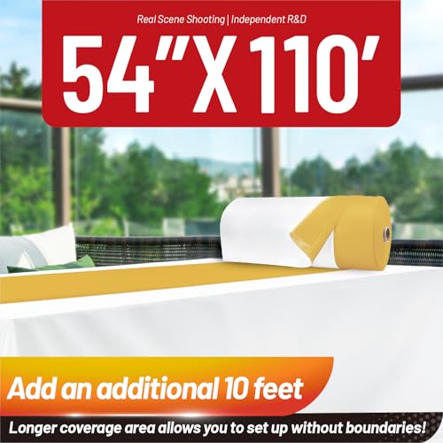 White & Gold Disposable Tablecloth - 110 Ft x 54 In Plastic Cover