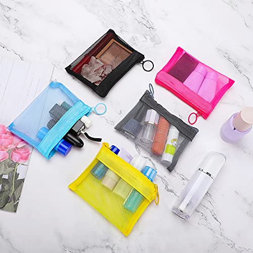 Frienda 15-Pack Mini Mesh Zipper Pouches for Travel & Makeup