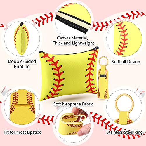 Saintrygo 20-Pack Softball Makeup Bags with Keychain Holder
