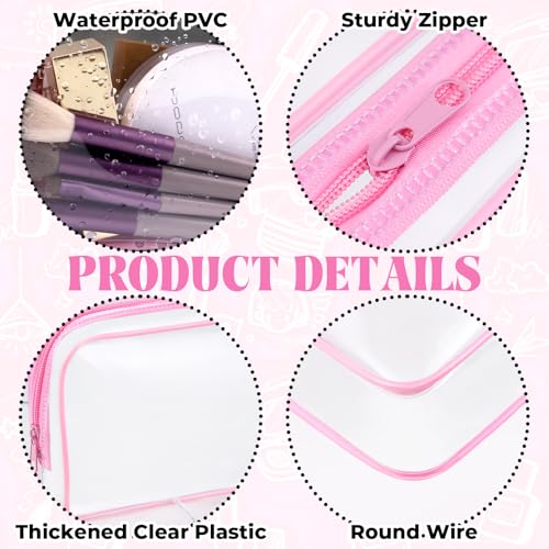 CHICAUP 6-Piece Clear TSA Approved Toiletry Bags, Waterproof Travel Pouch Set