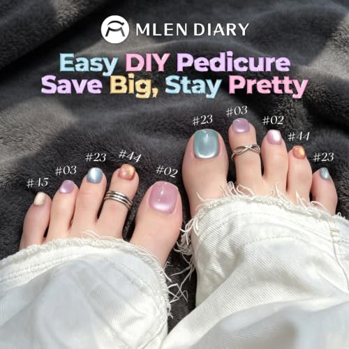 MLEN DIARY 1-Step Magnetic Cat Eye Nail Polish Pen Stellar Champagne - Long Lasting, Beginner Friendly, No Base or Top Coat Needed