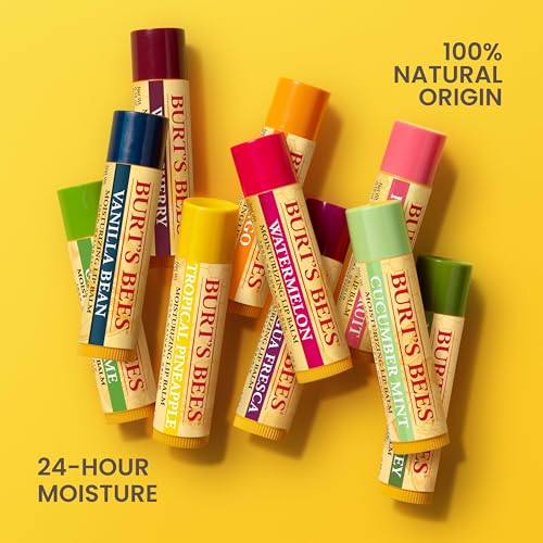 Burt's Bees Natural Beeswax Lip Balm - Peppermint Flavor, 4 Pack
