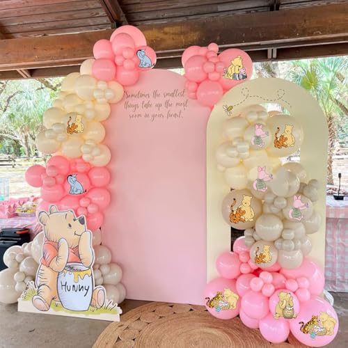 Winnie the Pooh Pink Balloons - 24pcs Baby Shower & Birthday Party Decorations