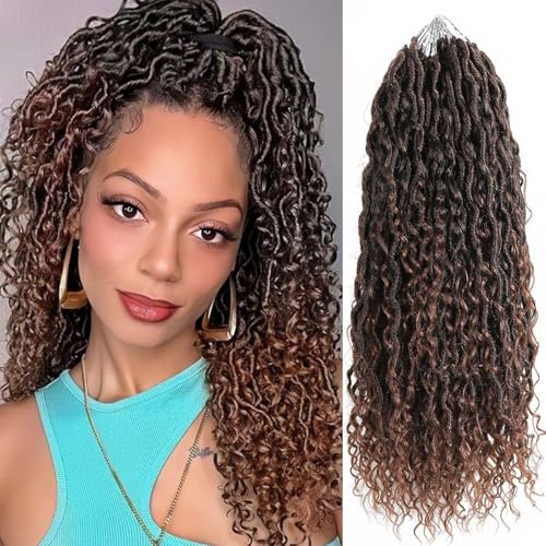 Ahrencan 14 Inch Boho Goddess Locs Crochet Hair - 5 Packs, T1B/30#