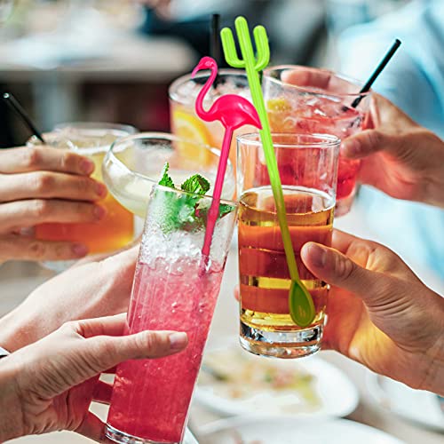 Tropical Cocktail Swizzle Stick & Pick Set - 15 Pcs Reusable Party Decor