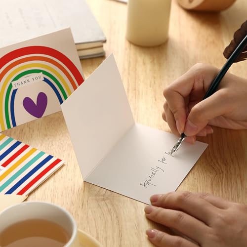 48 Pack Rainbow Thank You Cards with Envelopes for All Occasions